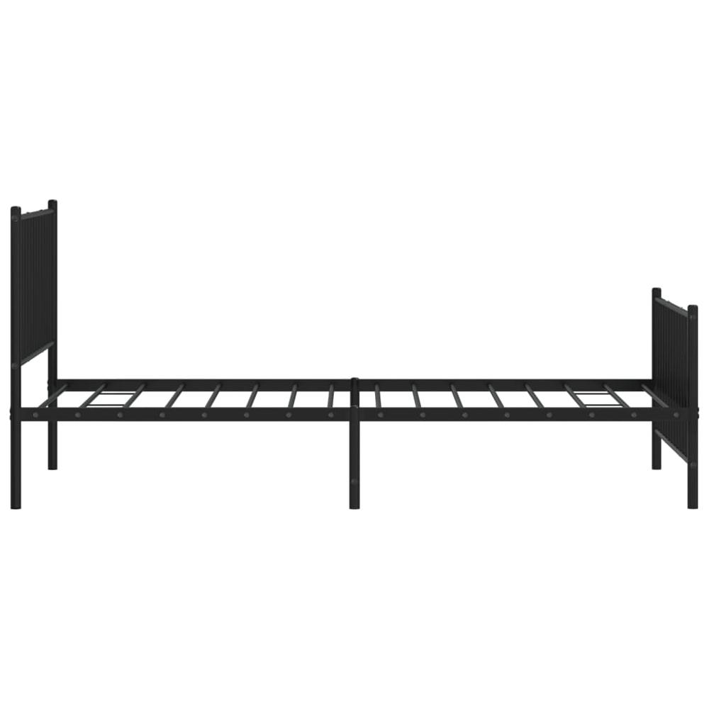 Metal Bed Frame with Headboard and Footboard Black 39.4"x78.7". Picture 5