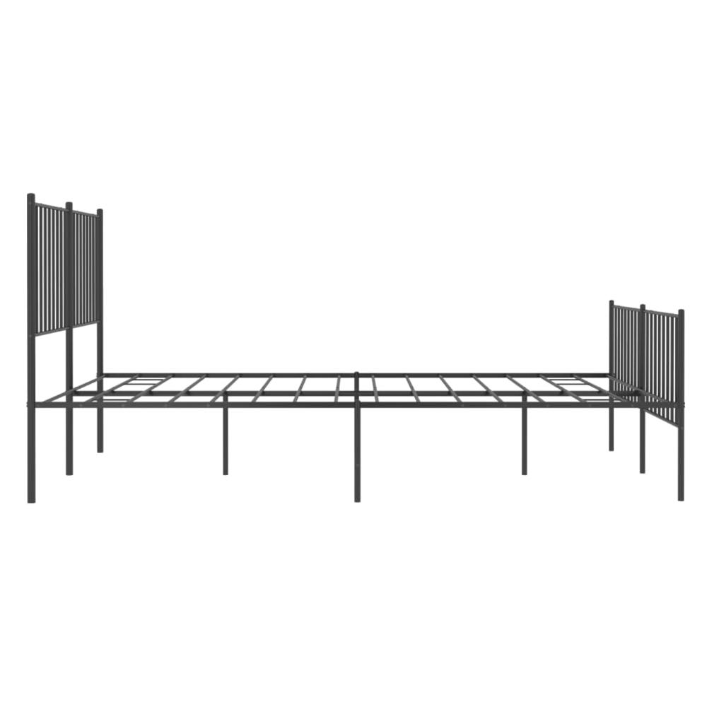 Metal Bed Frame with Headboard and Footboard Black 53.9"x74.8" Full. Picture 5