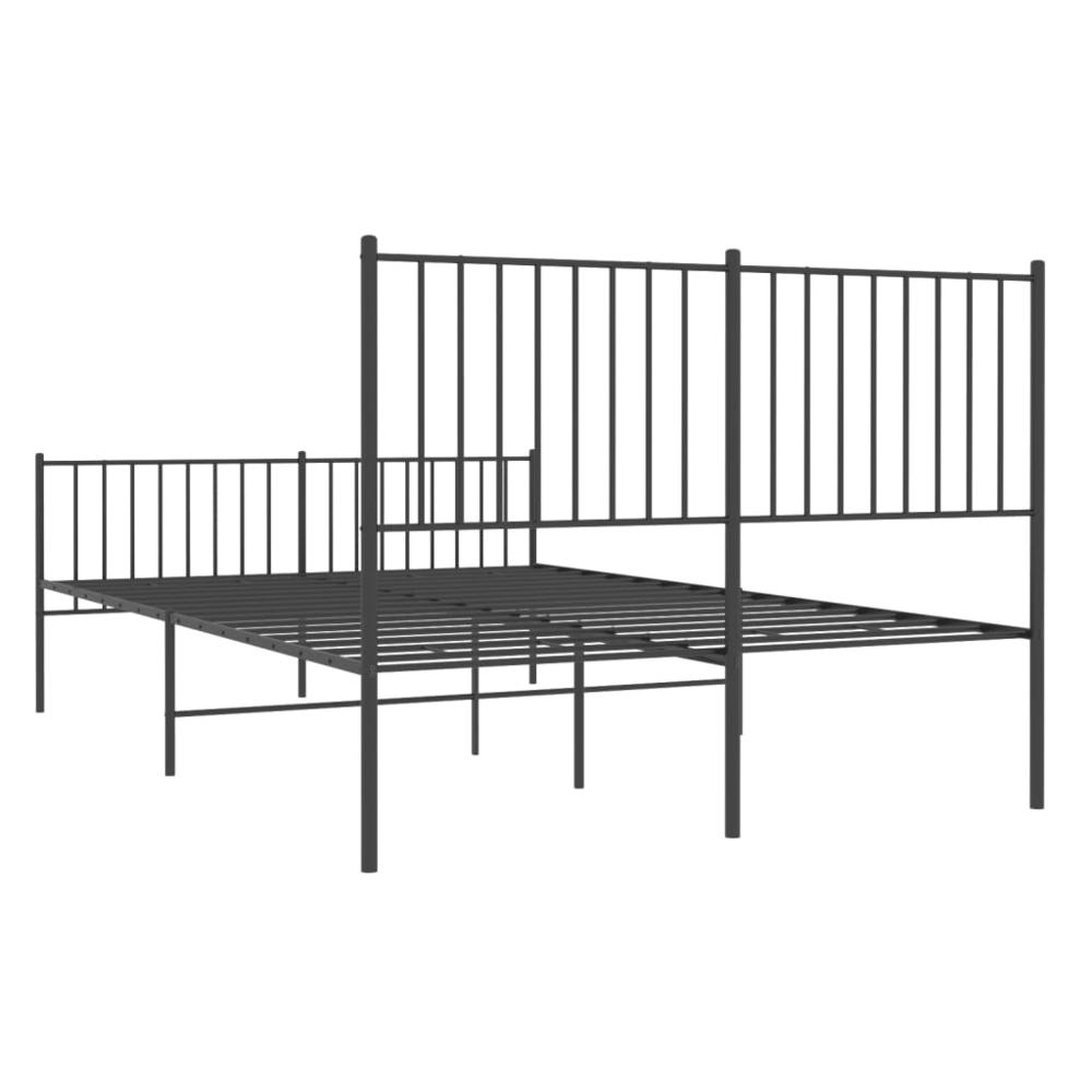 Metal Bed Frame with Headboard and Footboard Black 53.9"x74.8" Full. Picture 6