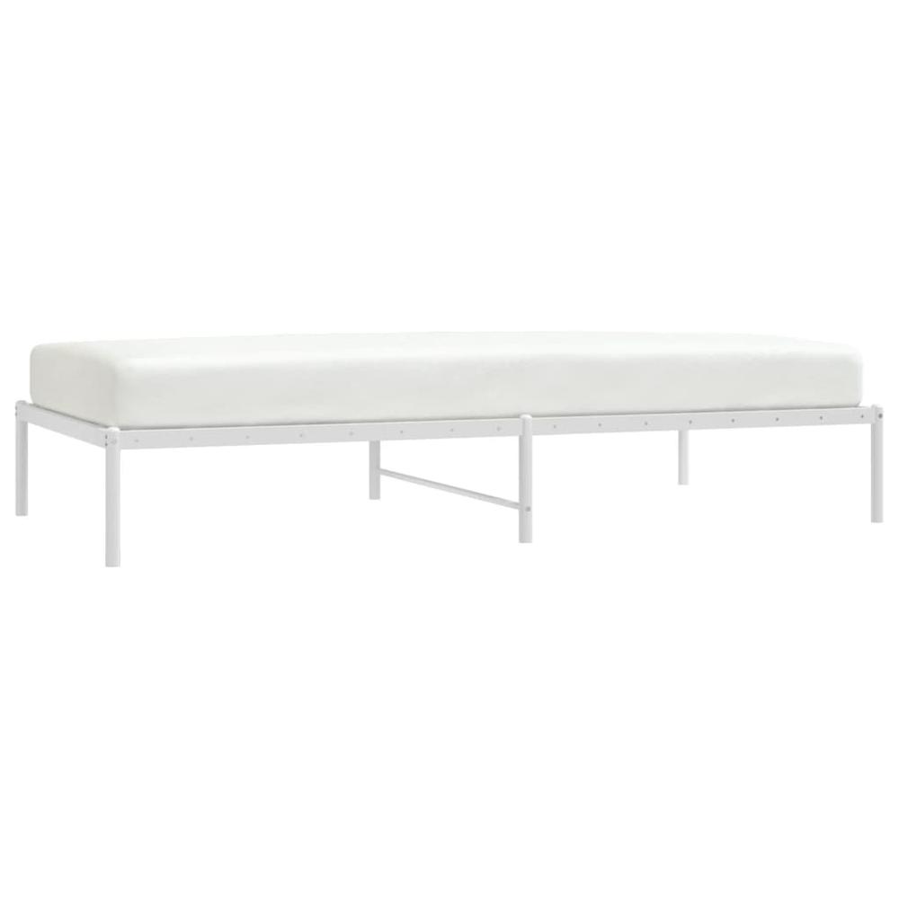 Metal Bed Frame White 39.4"x78.7". Picture 2