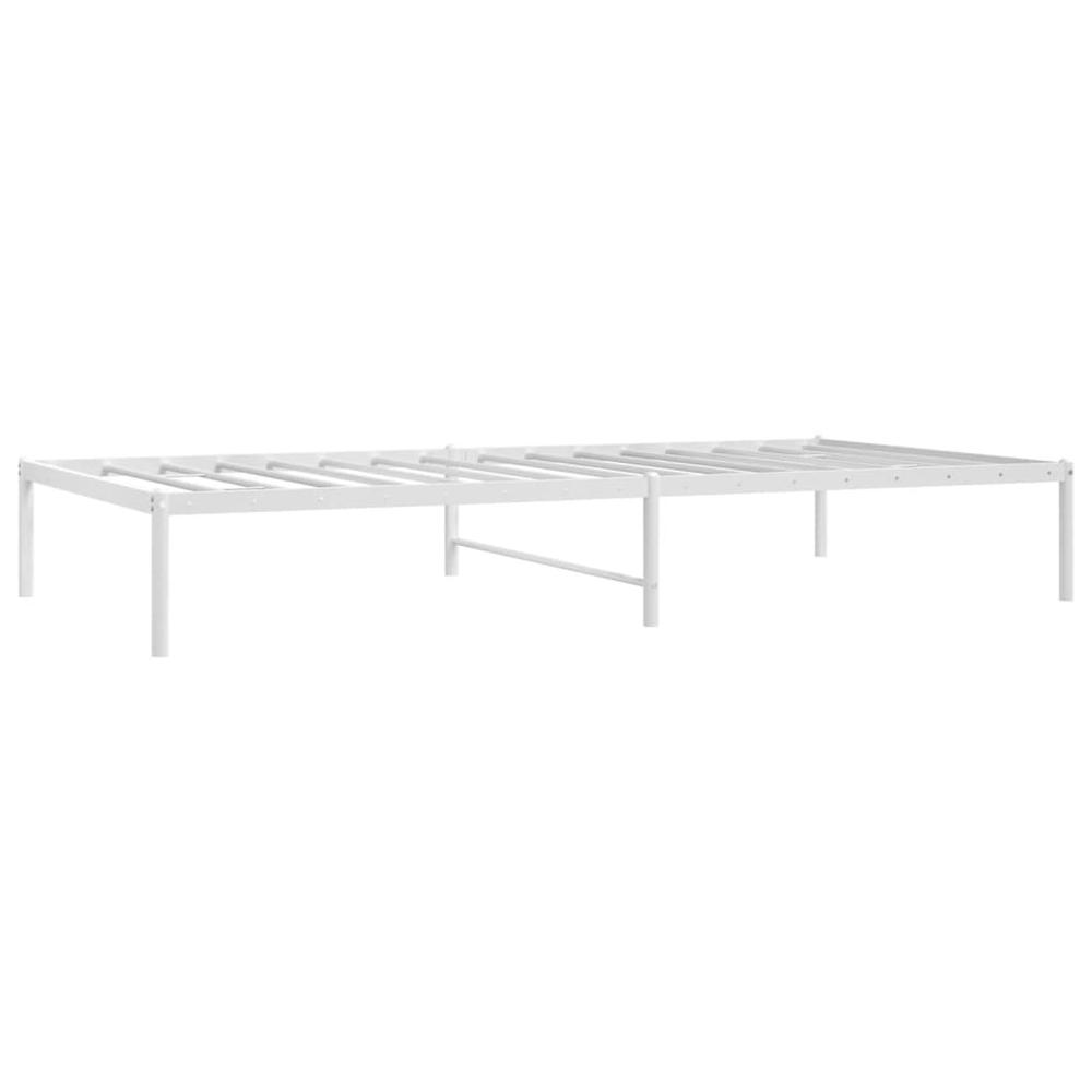Metal Bed Frame White 39.4"x78.7". Picture 3
