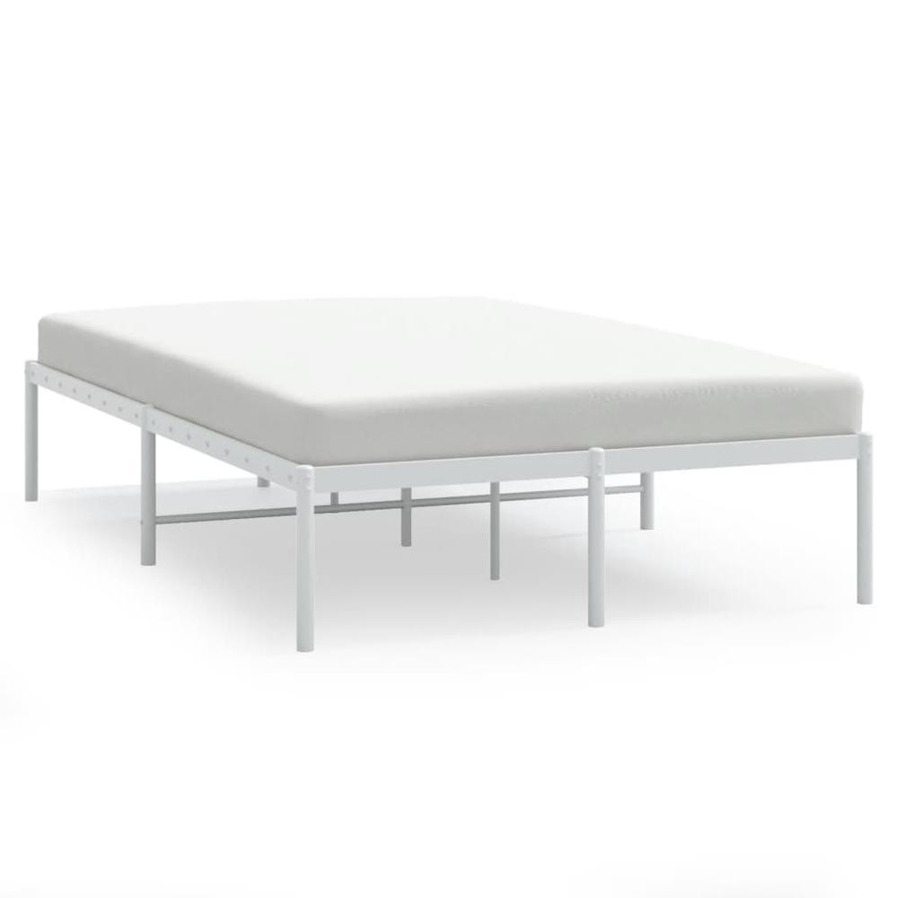 Metal Bed Frame White 53.1"x74.8". Picture 1