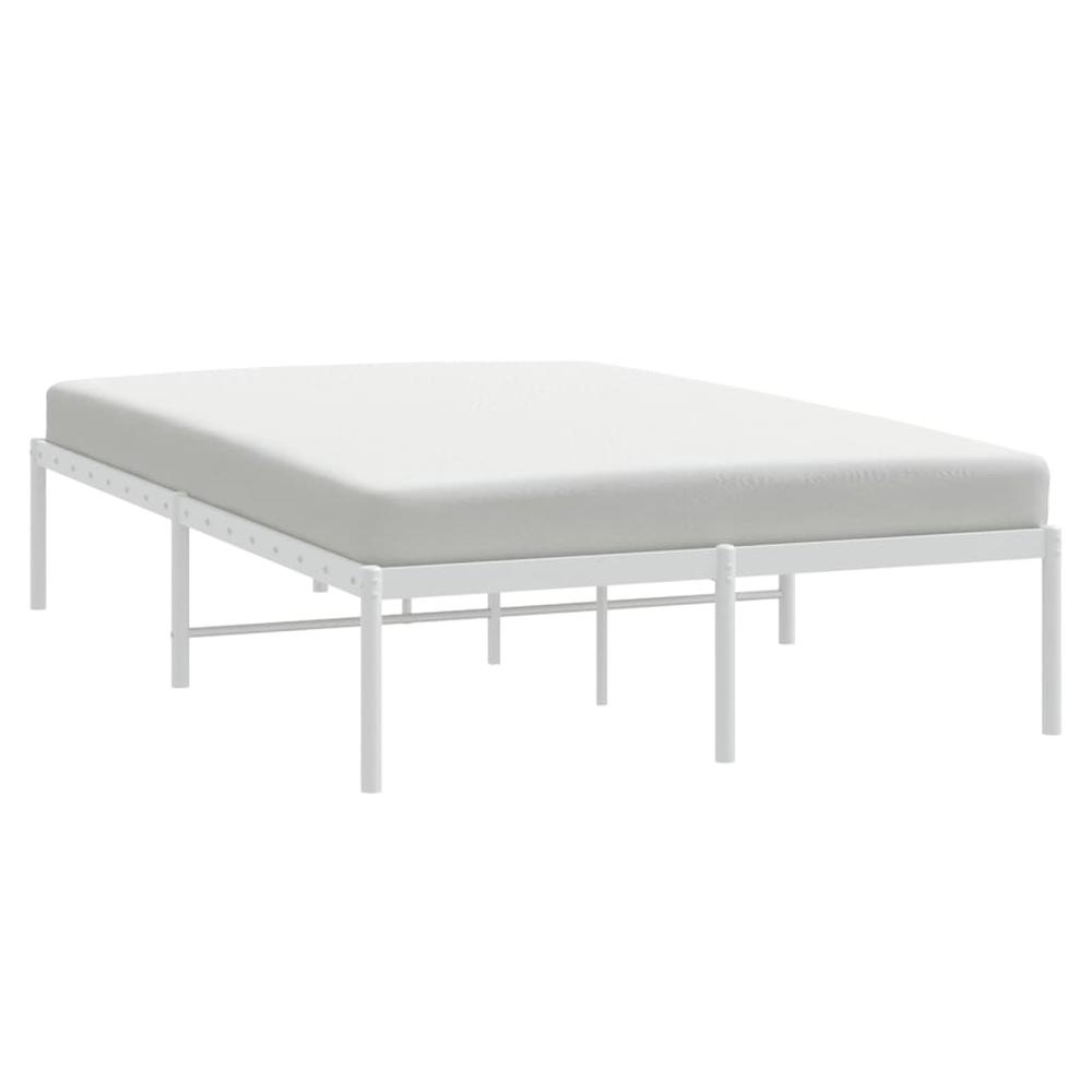 Metal Bed Frame White 53.1"x74.8". Picture 2