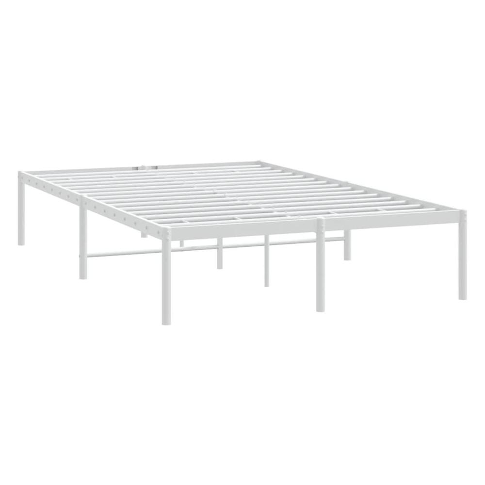 Metal Bed Frame White 53.1"x74.8". Picture 3