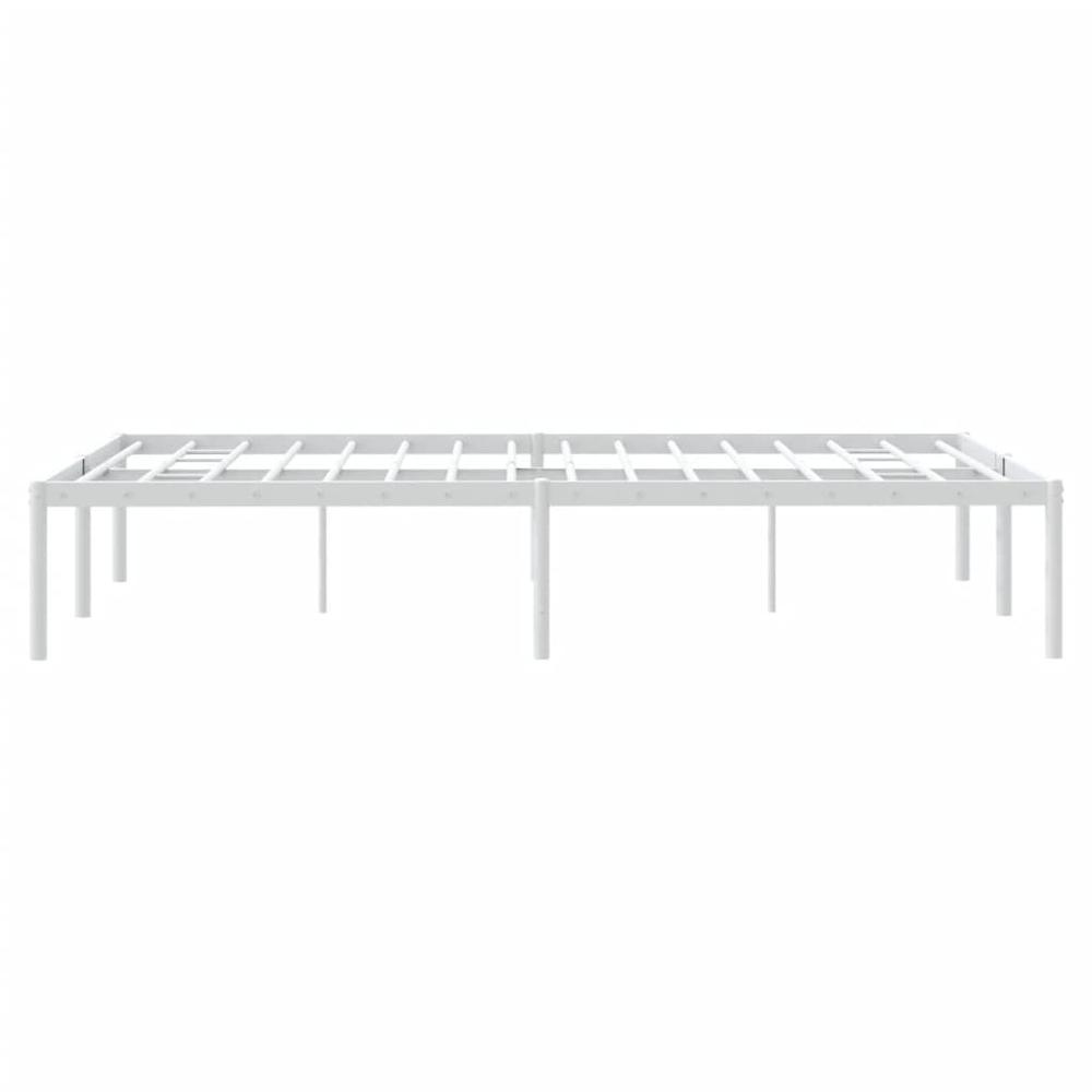 Metal Bed Frame White 53.1"x74.8". Picture 5