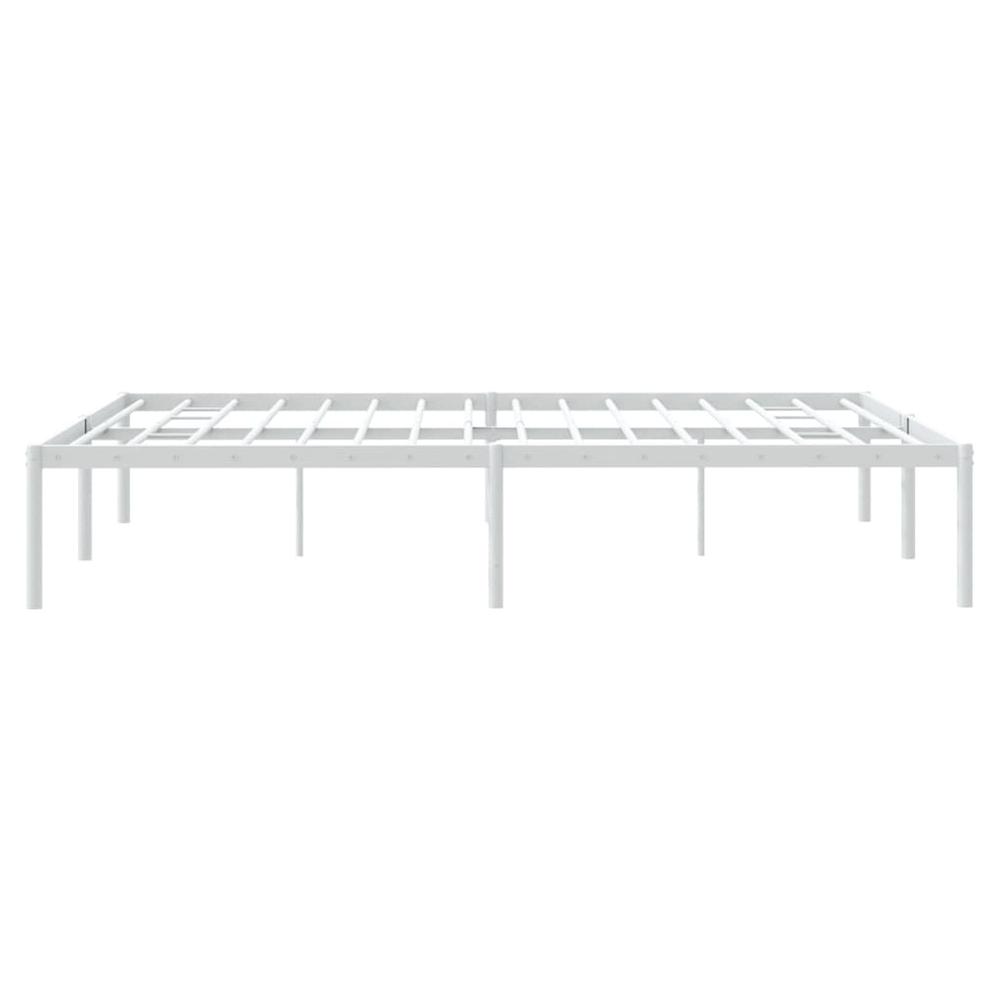 Metal Bed Frame White 59.1"x78.7". Picture 5