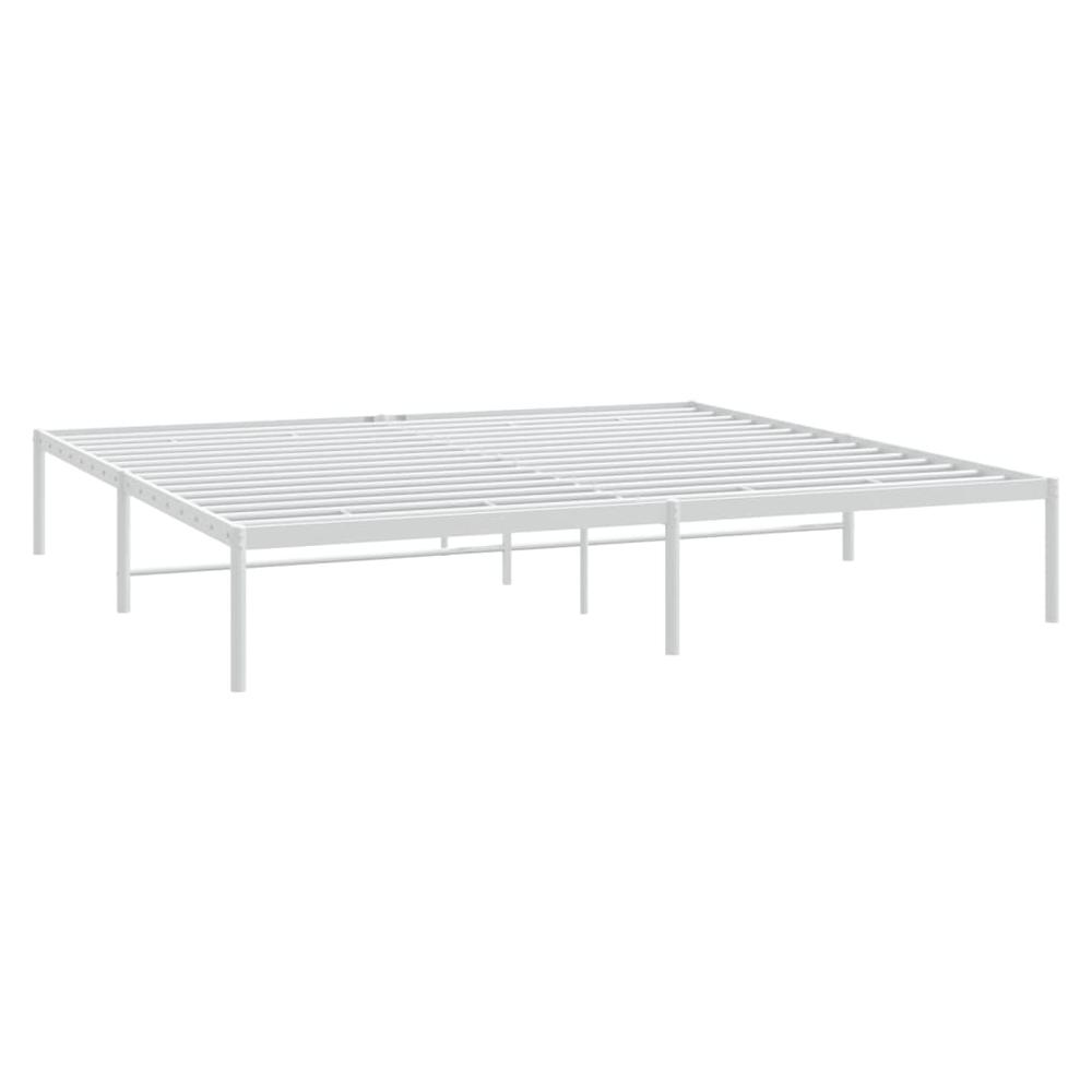 Metal Bed Frame White 76"x79.9" King. Picture 3
