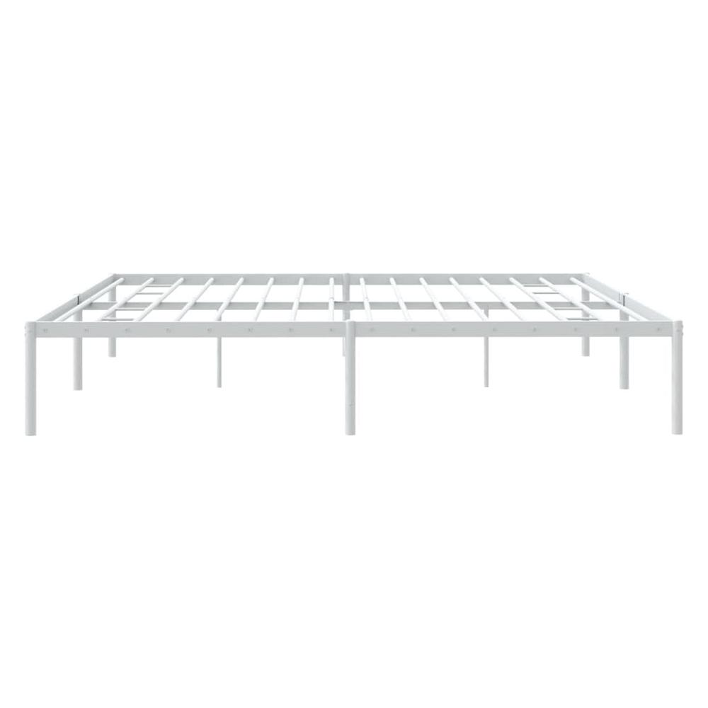 Metal Bed Frame White 76"x79.9" King. Picture 5