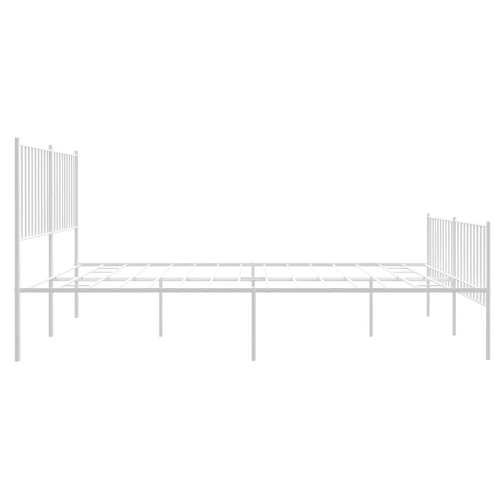 Metal Bed Frame with Headboard and Footboard White 59.8"x78.7". Picture 5