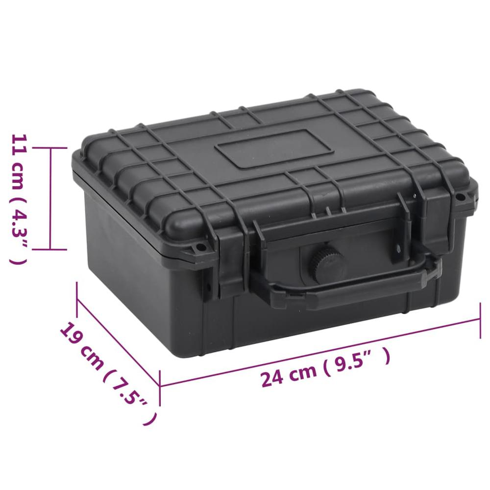 Portable Flight Case Black 9.4"x7.5"x4.3" PP. Picture 7