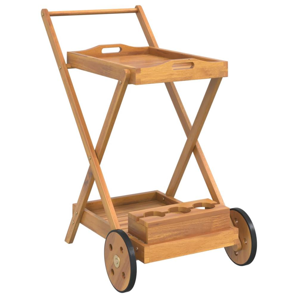 Tea Trolley 21.3"x34.3"x35.4" Solid Wood Acacia. Picture 1