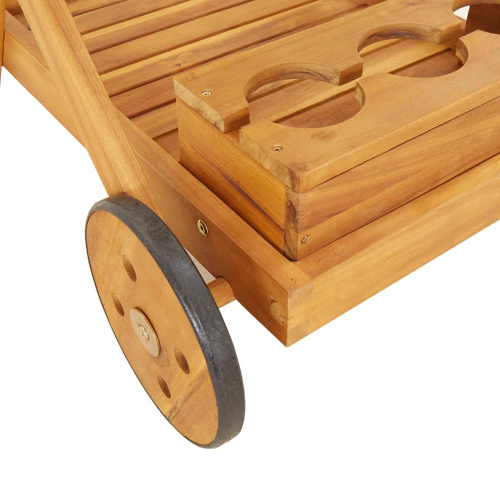 Tea Trolley 21.3"x34.3"x35.4" Solid Wood Acacia. Picture 6