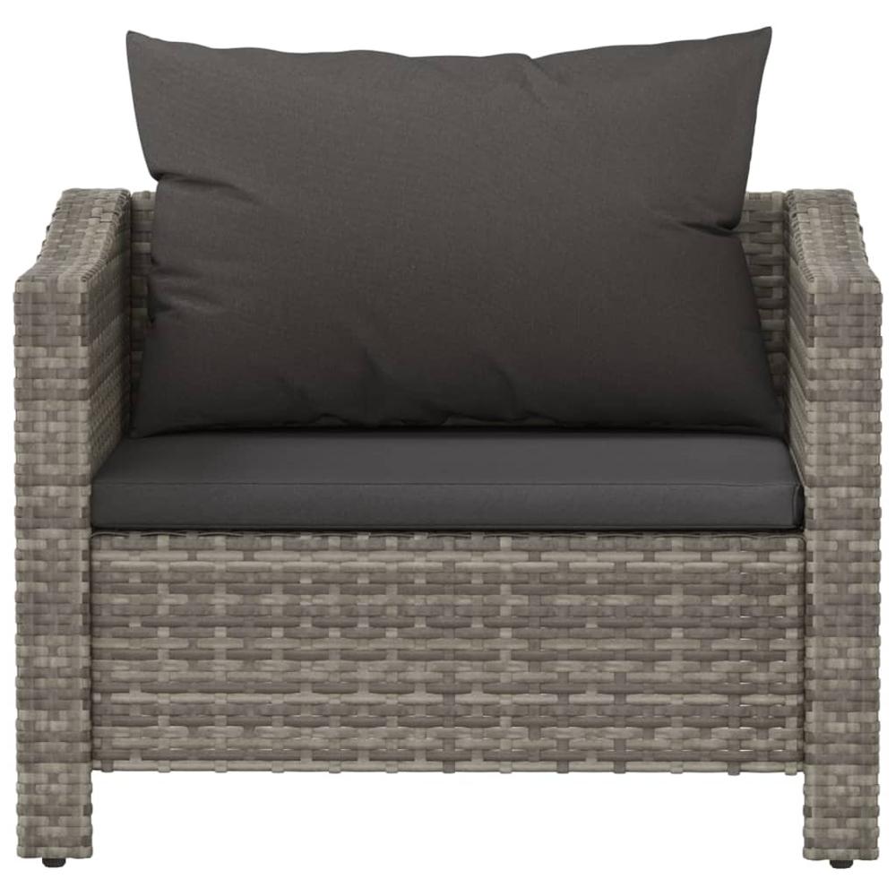 Patio Armchair with Cushion Gray Poly Rattan. Picture 3