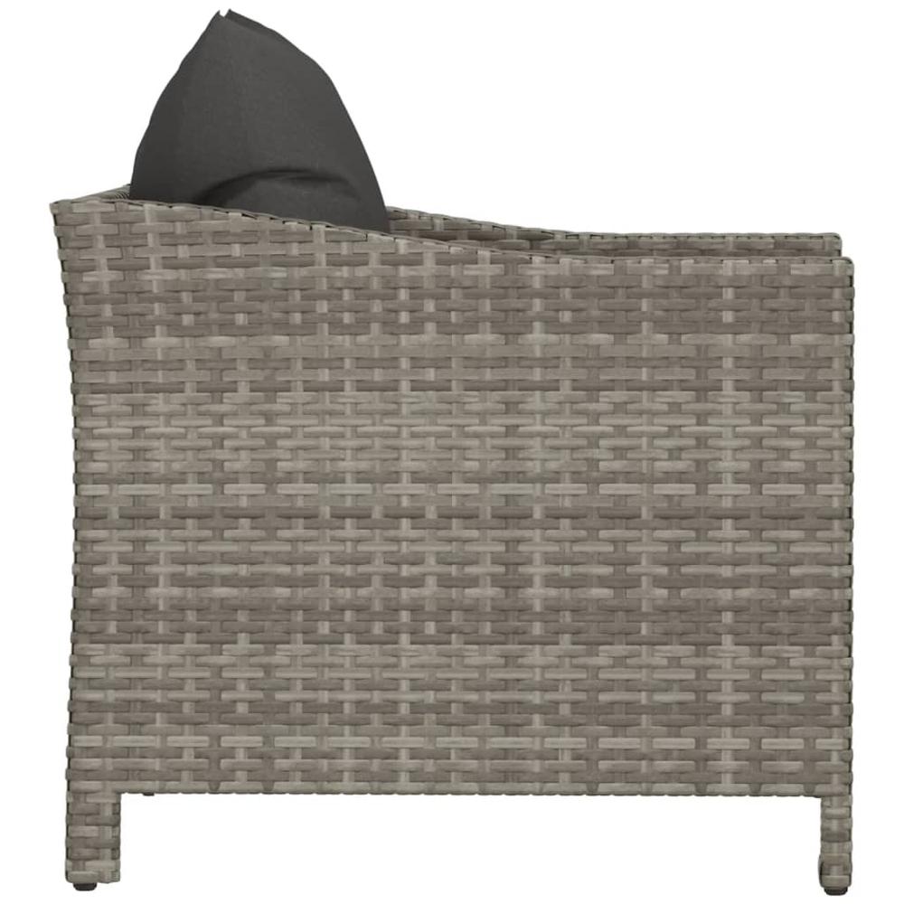 Patio Armchair with Cushion Gray Poly Rattan. Picture 4