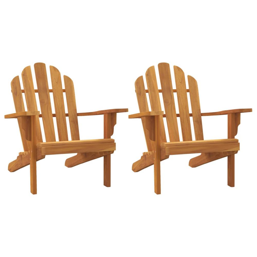 Patio Adirondack Chairs 2 pcs 31.1"x37.4"x36.2" Solid Wood Teak. Picture 1