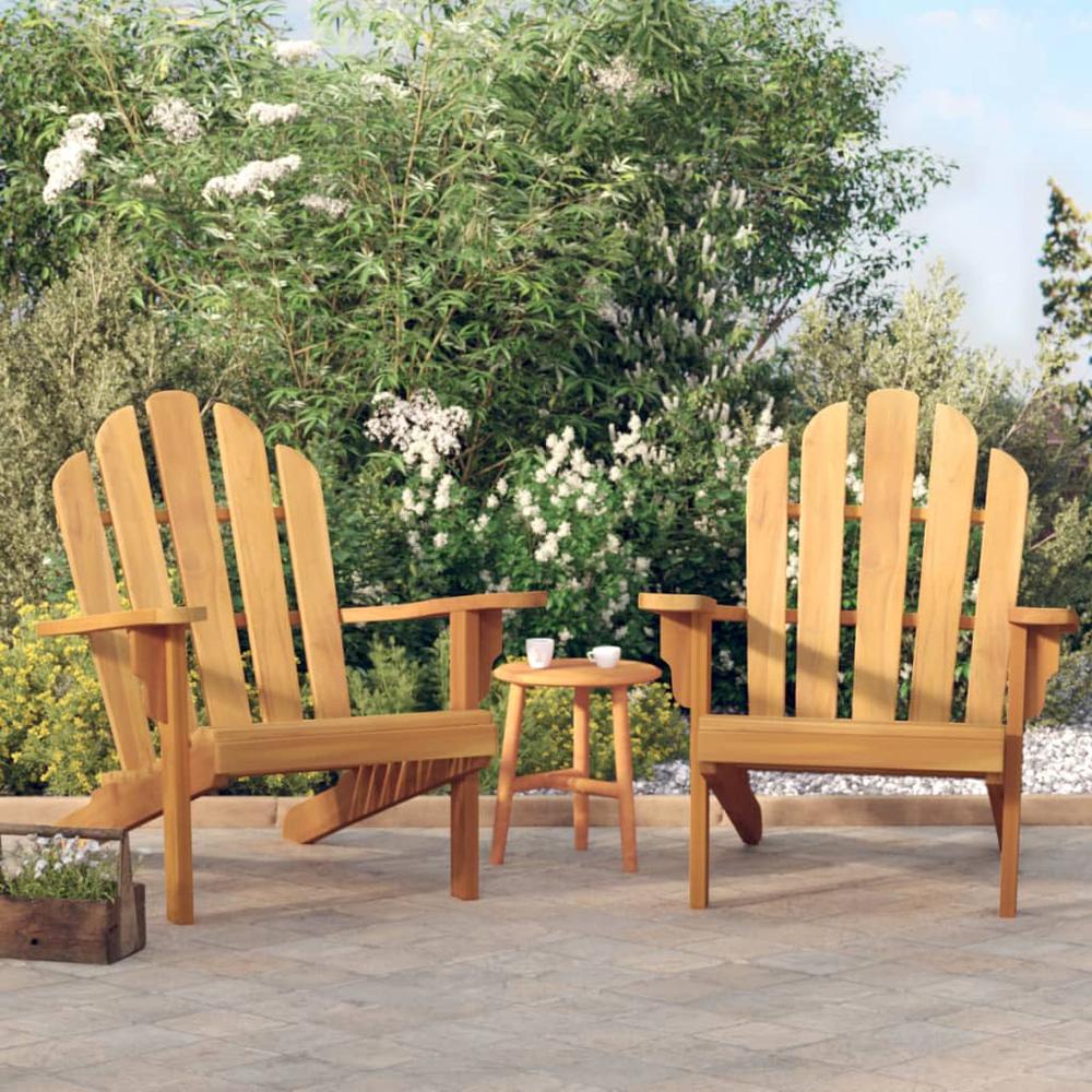 Patio Adirondack Chairs 2 pcs 31.1"x37.4"x36.2" Solid Wood Teak. Picture 8
