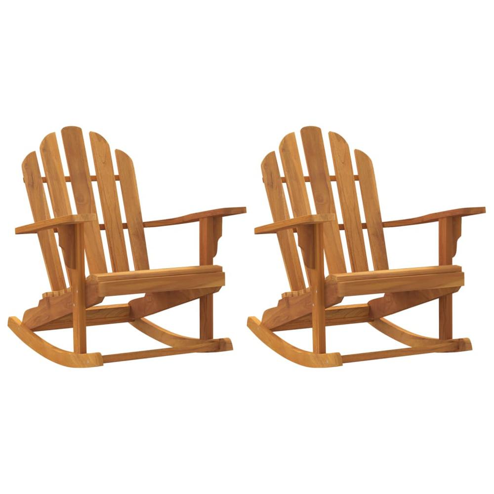 Patio Adirondack Rocking Chairs 2 pcs 31.1"x39.4"x40.6" Solid Wood Teak. Picture 1