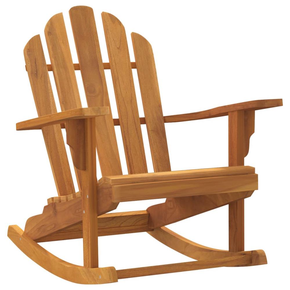 Patio Adirondack Rocking Chairs 2 pcs 31.1"x39.4"x40.6" Solid Wood Teak. Picture 2