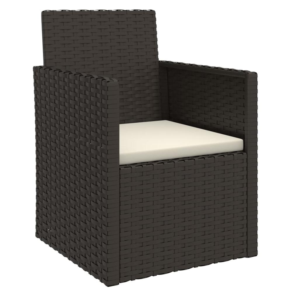 Patio Armchair with Cushion Black Poly Rattan. Picture 1