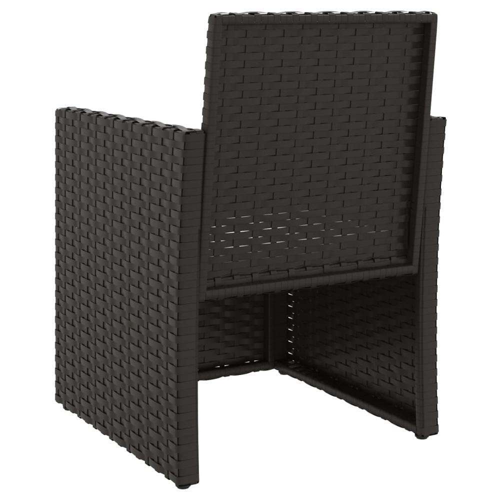 Patio Armchair with Cushion Black Poly Rattan. Picture 5