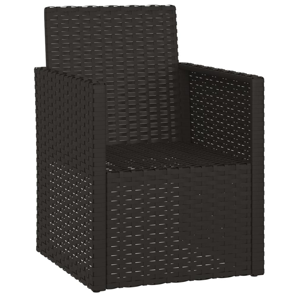 Patio Armchair with Cushions Black Poly Rattan. Picture 2