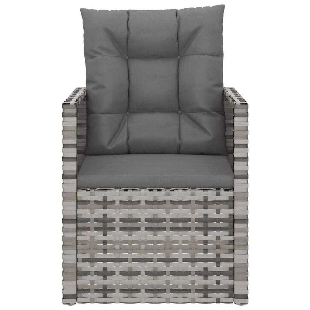 Patio Armchair with Cushions Gray Poly Rattan. Picture 3