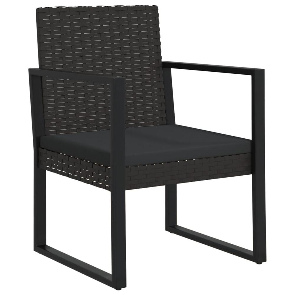 Patio Armchair with Cushion Black Poly Rattan. Picture 1