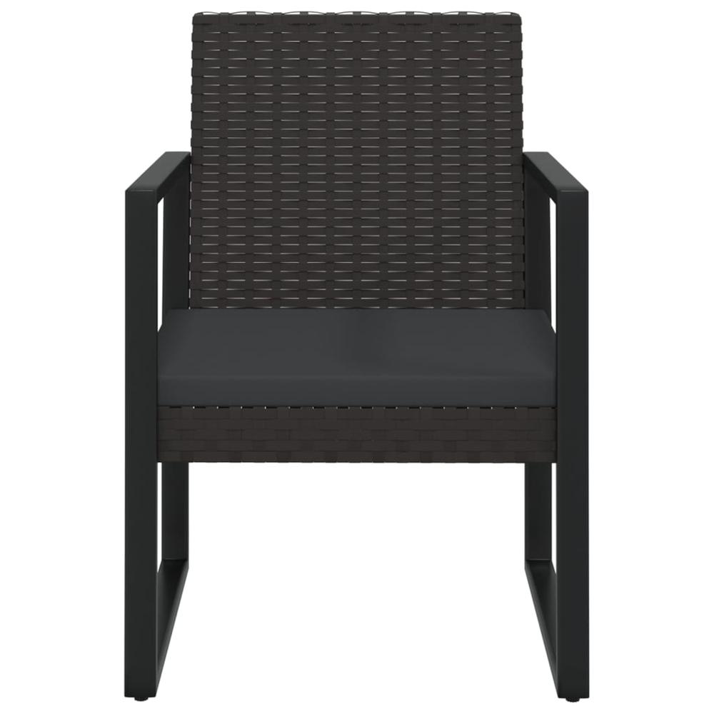 Patio Armchair with Cushion Black Poly Rattan. Picture 2