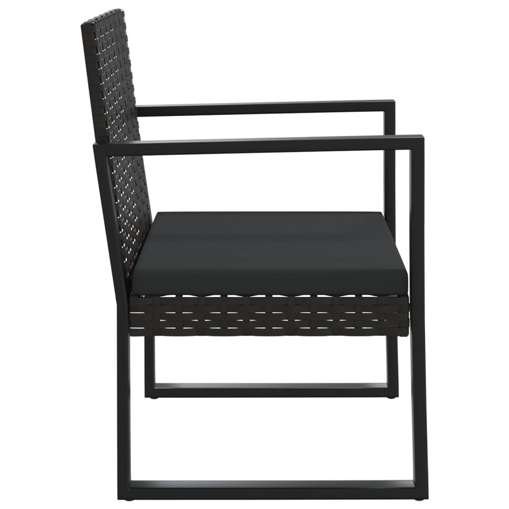 Patio Armchair with Cushion Black Poly Rattan. Picture 3
