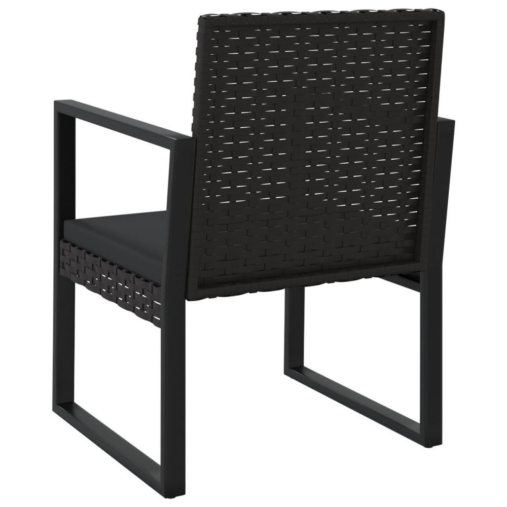 Patio Armchair with Cushion Black Poly Rattan. Picture 4