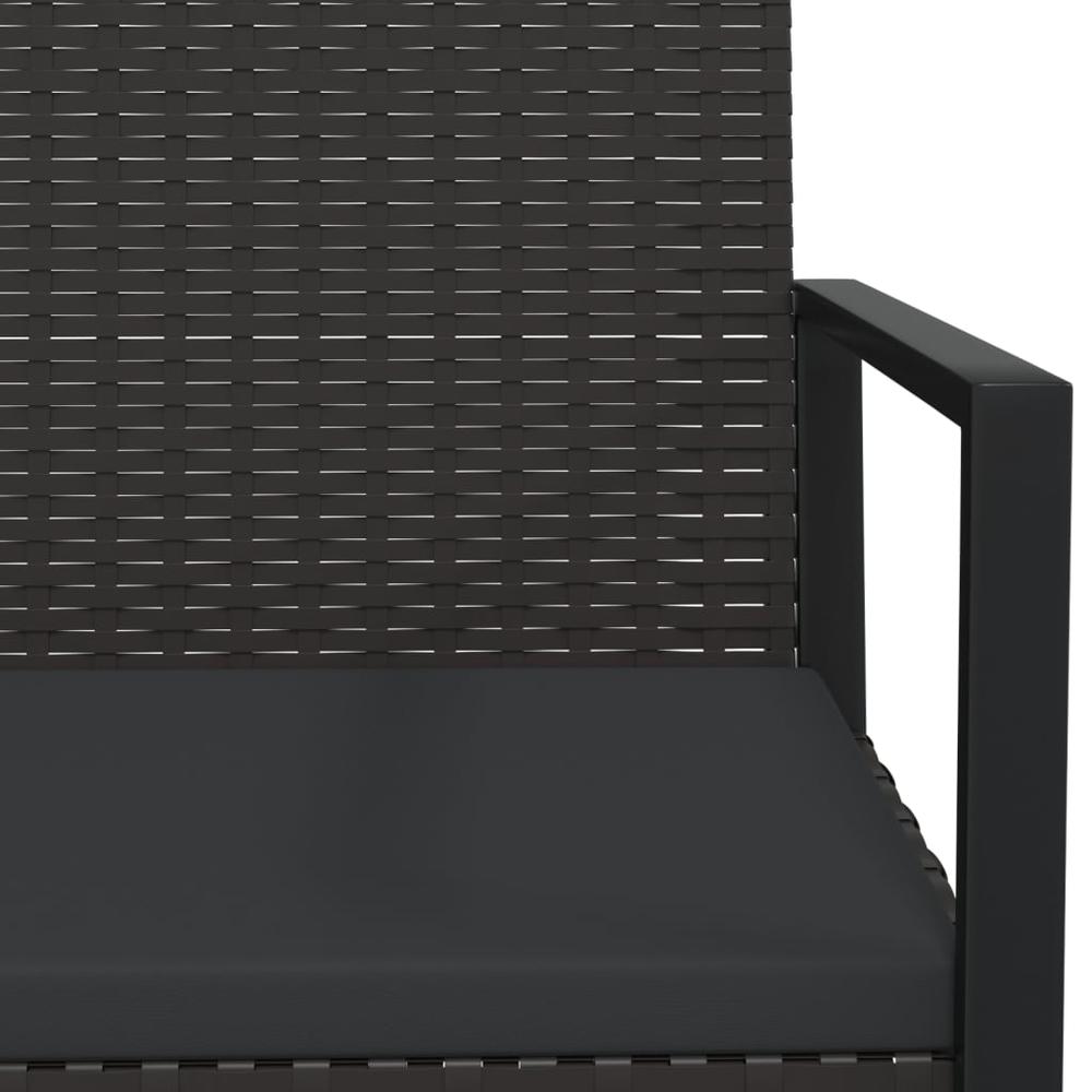 Patio Armchair with Cushion Black Poly Rattan. Picture 5
