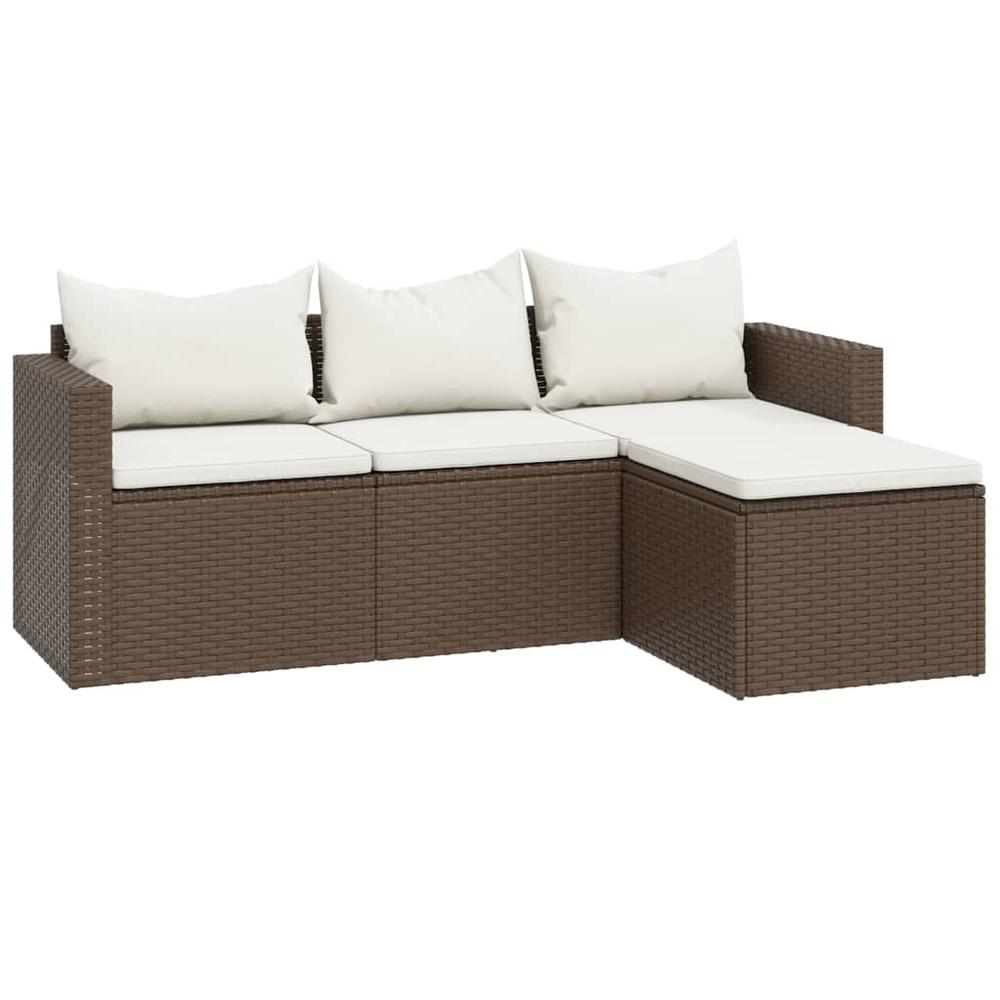Patio Lounge Set Brown Poly Rattan. Picture 2