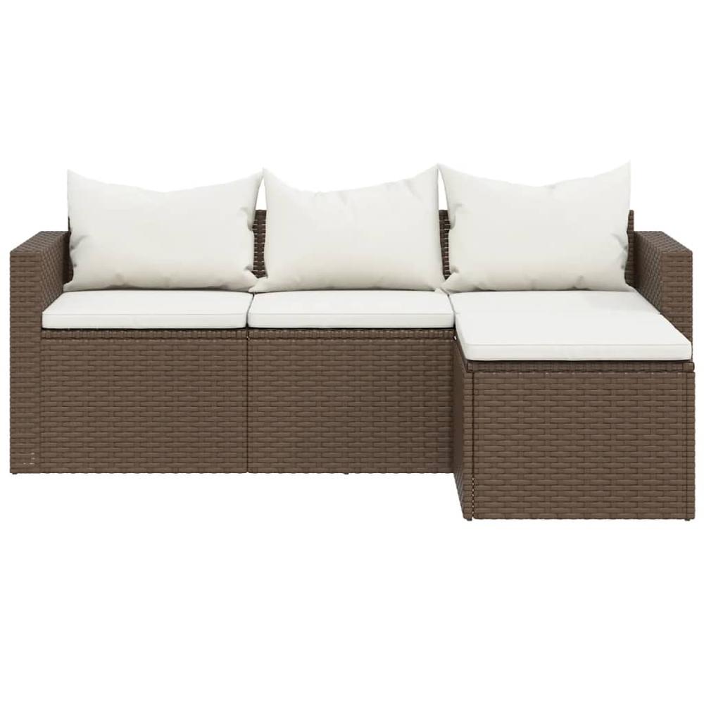 Patio Lounge Set Brown Poly Rattan. Picture 3