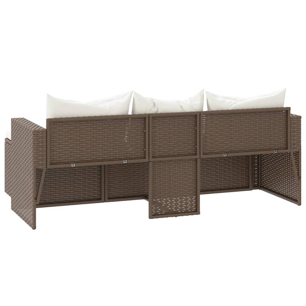 Patio Lounge Set Brown Poly Rattan. Picture 5