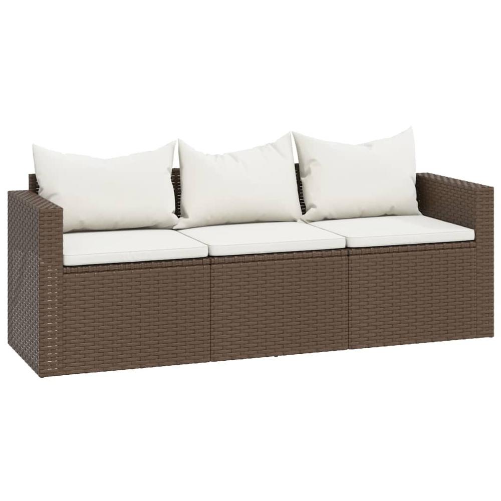 Patio Lounge Set Brown Poly Rattan. Picture 7