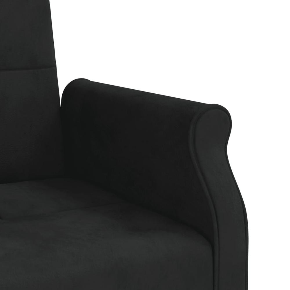 Sofa Bed with Cushions Black Velvet. Picture 9