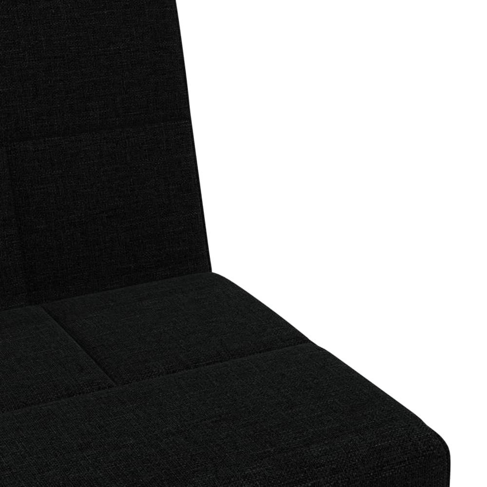 Sofa Bed with Cup Holders Black Fabric. Picture 9