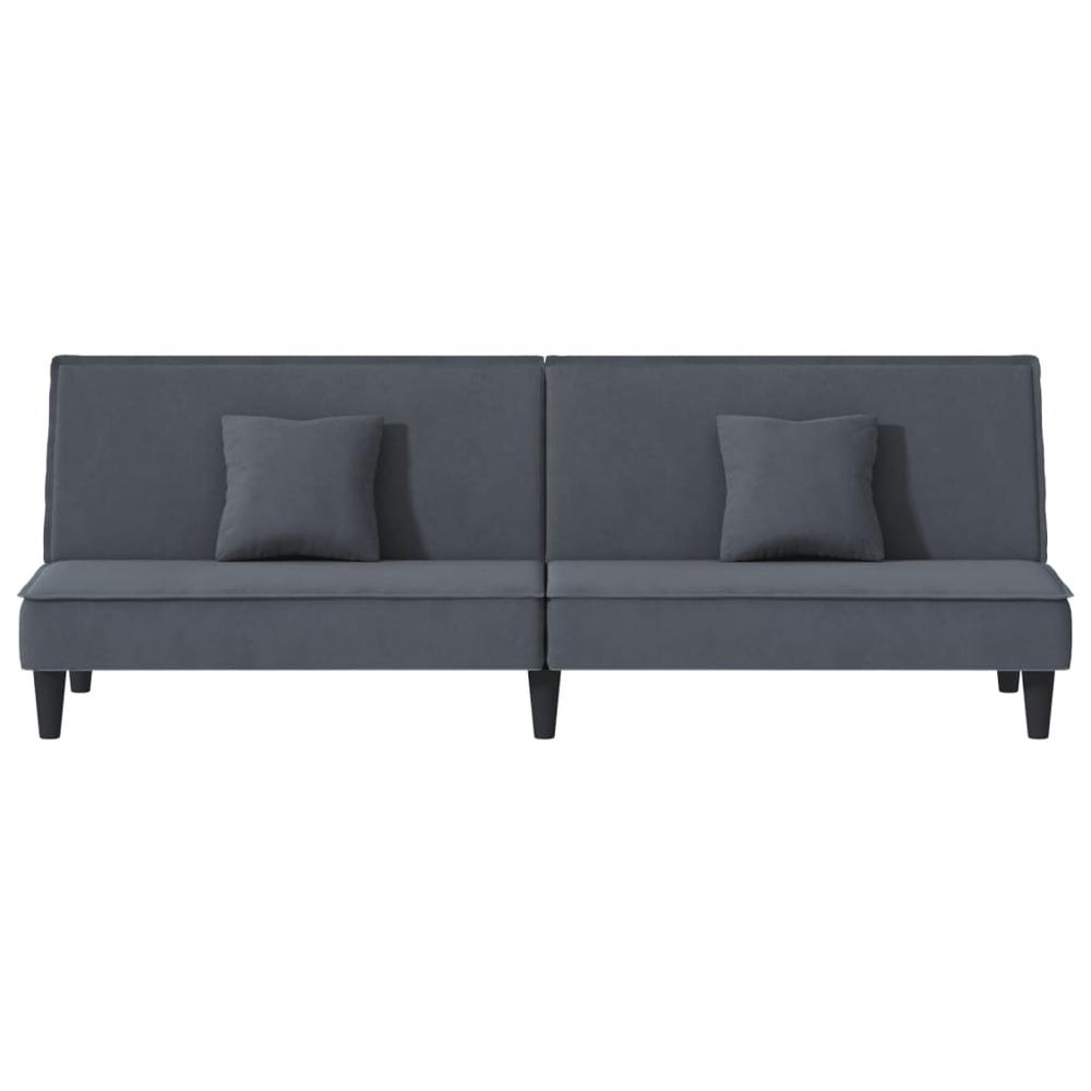 Sofa Bed Dark Gray Velvet. Picture 3