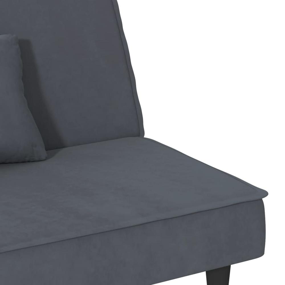 Sofa Bed Dark Gray Velvet. Picture 9