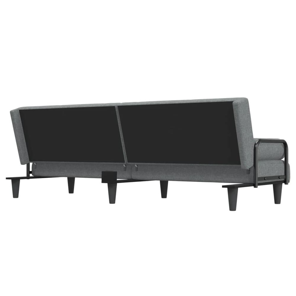 Sofa Bed with Armrests Light Gray Fabric. Picture 5