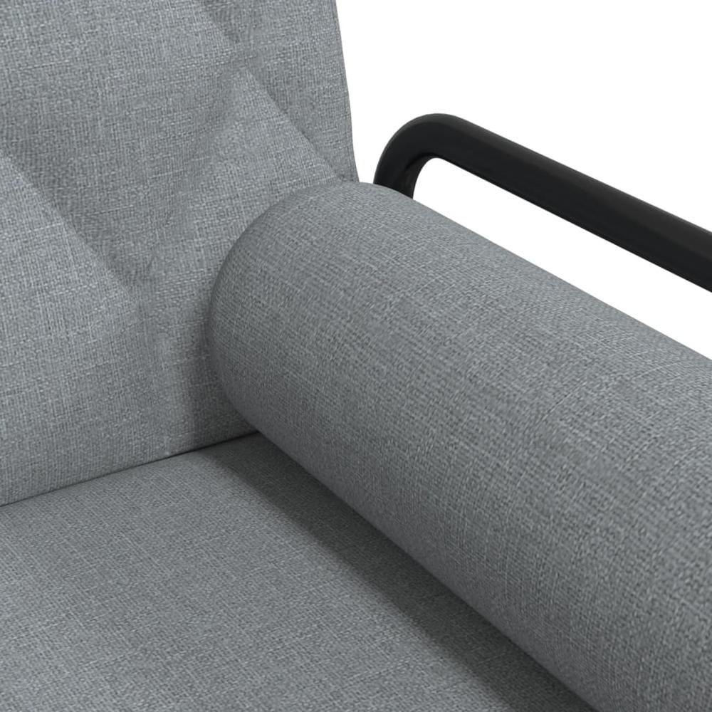 Sofa Bed with Armrests Light Gray Fabric. Picture 9