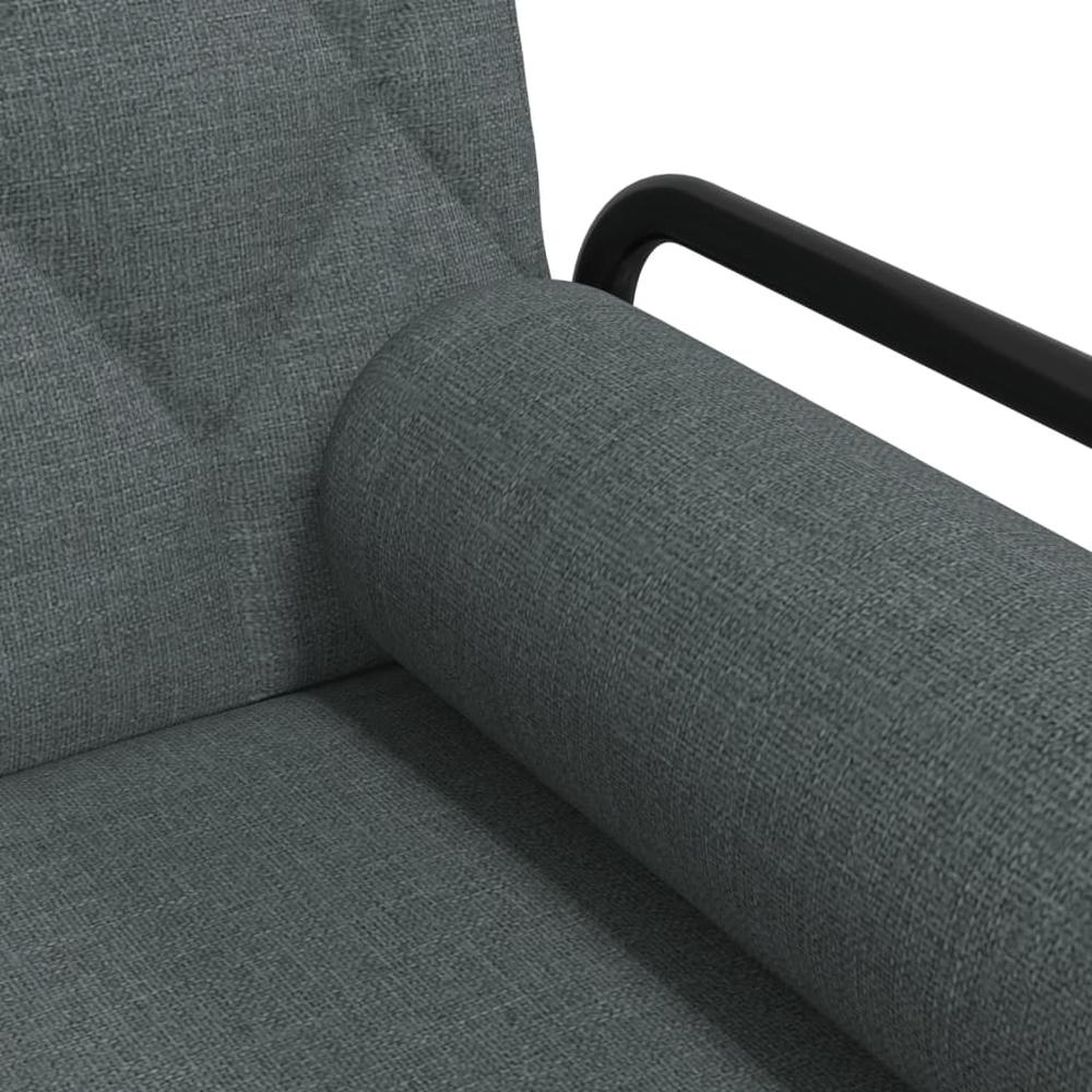 Sofa Bed with Armrests Dark Gray Fabric. Picture 9