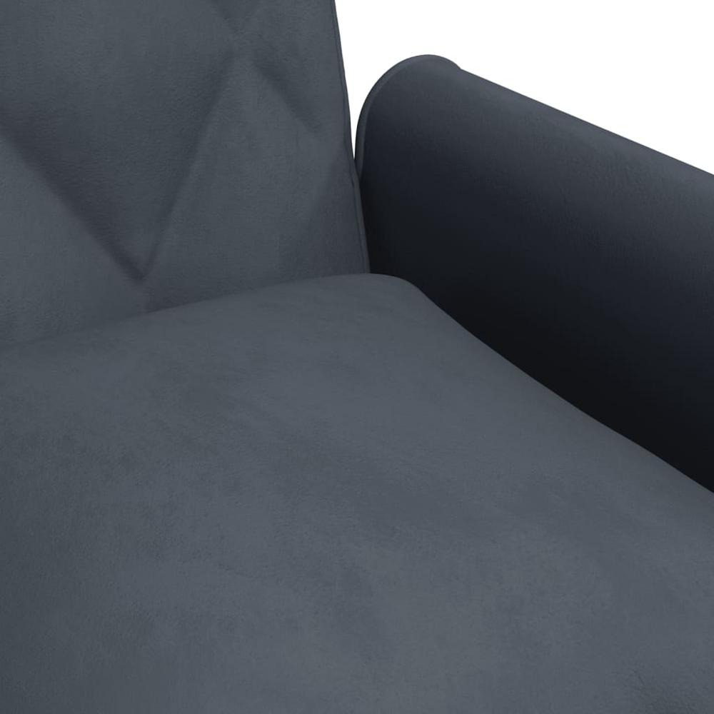 Sofa Bed with Armrests Dark Gray Velvet. Picture 9