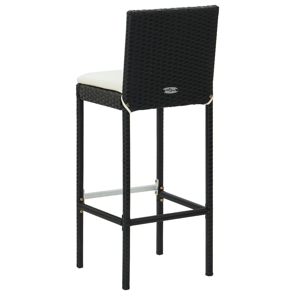 Bar Stools with Cushions 6 pcs Black Poly Rattan. Picture 5