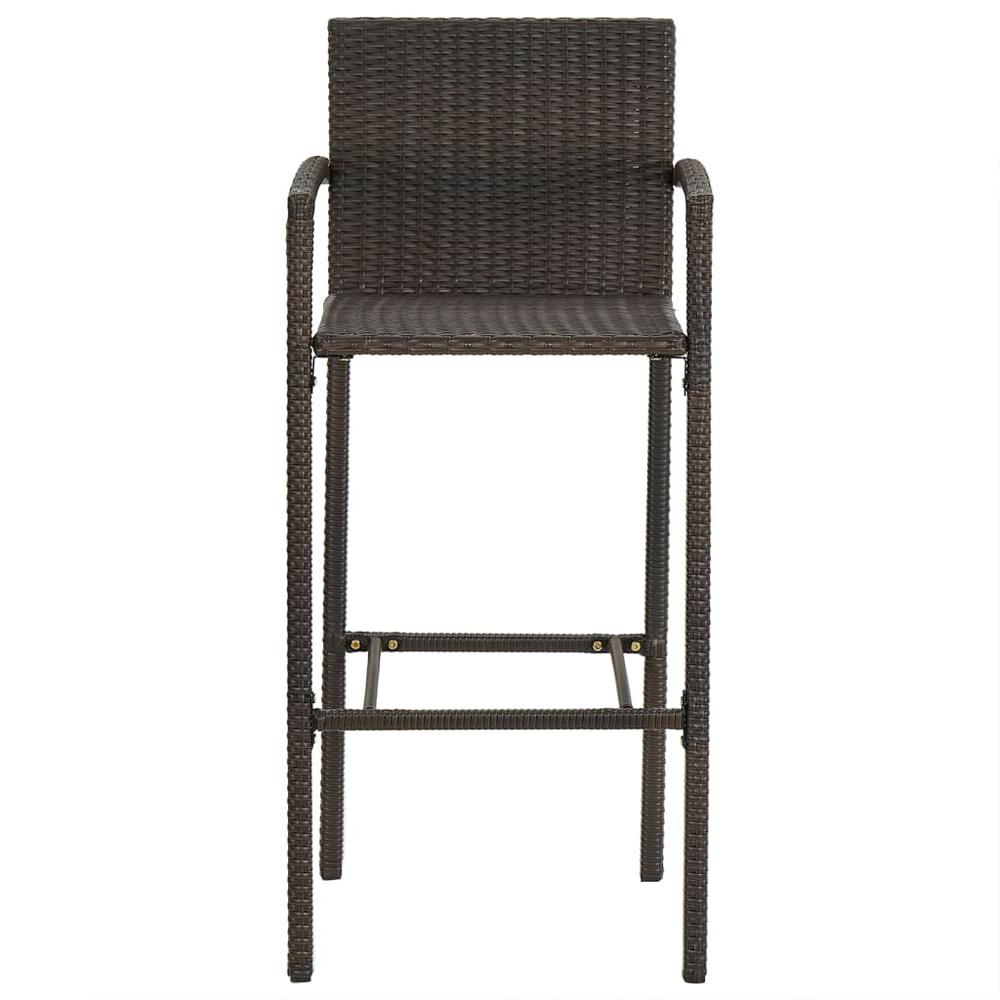 Bar Stools 2 pcs Brown Poly Rattan. Picture 2