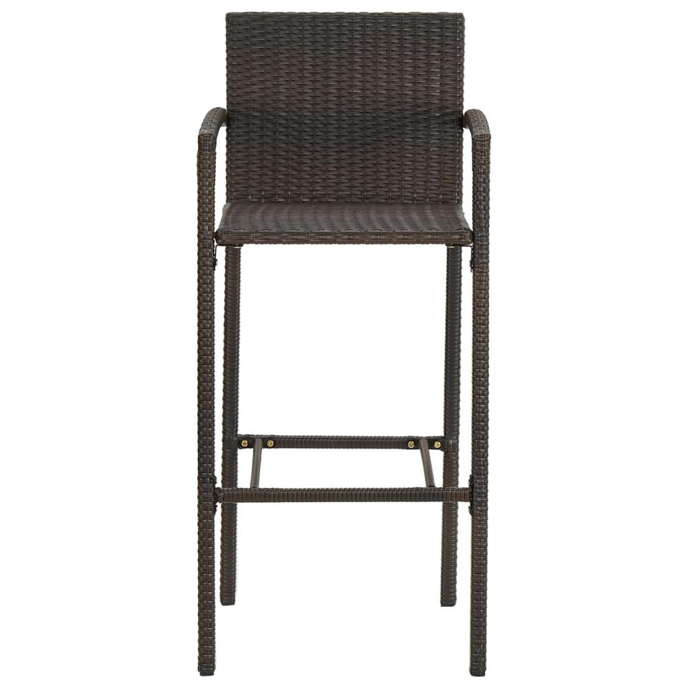 Bar Stools 4 pcs Brown Poly Rattan. Picture 2