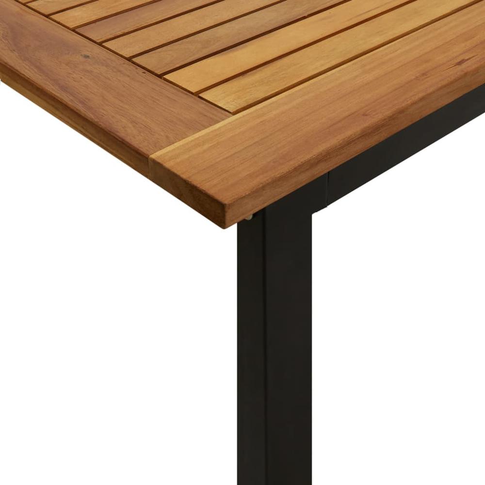Patio Table with U-shaped Legs 70.9"x35.4"x29.5" Solid Wood Acacia. Picture 5