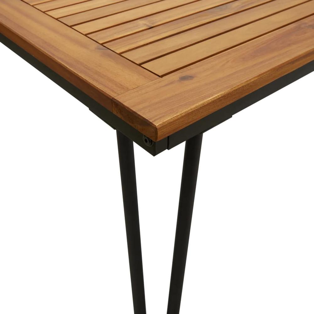 Patio Table with Hairpin Legs 70.9"x35.4"x29.5" Solid Wood Acacia. Picture 6