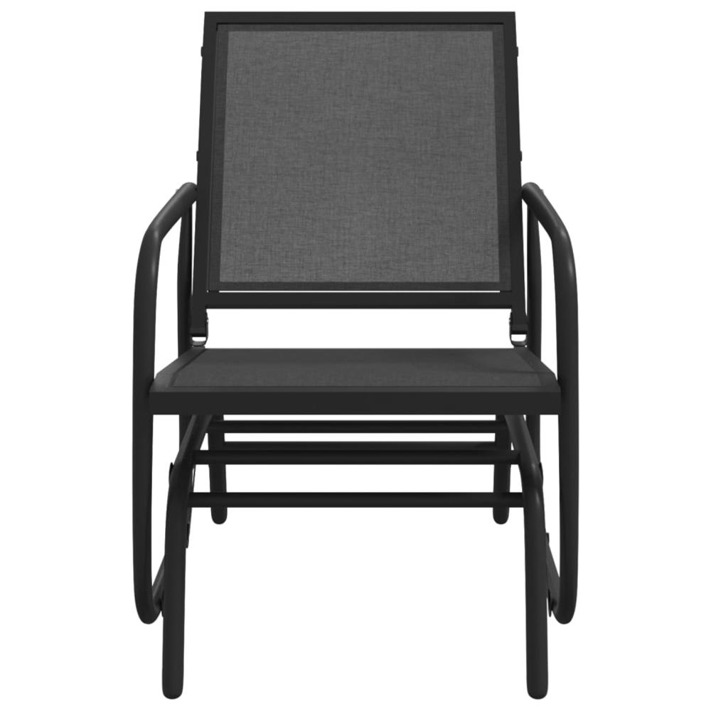 Garden Glider Chair Black 24"x29.9"x34.3" Textilene&Steel. Picture 2