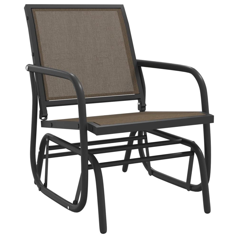 Garden Glider Chair Brown 24"x29.9"x34.3" Textilene&Steel. Picture 1